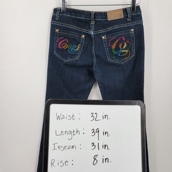 Coogi Jeans Junior 7/8 Embroidered Logo Rainbow Pocket 32x31 Stretch Vintage - Picture 11 of 11